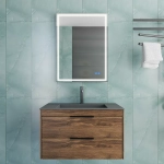 Тумба с раковиной Vincea Chiara 2D 80 VMC-2C2800CO/VCB-13800G тёмный дуб/раковина серая