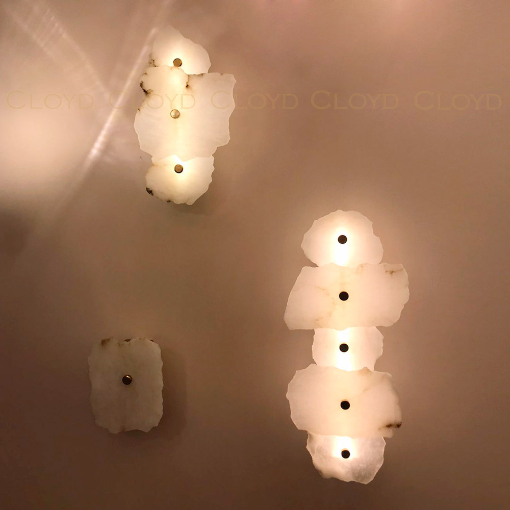 Бра Cloyd KNOSS-A W1 / выс. 51 см - алебастр - латунь (арт.20270)