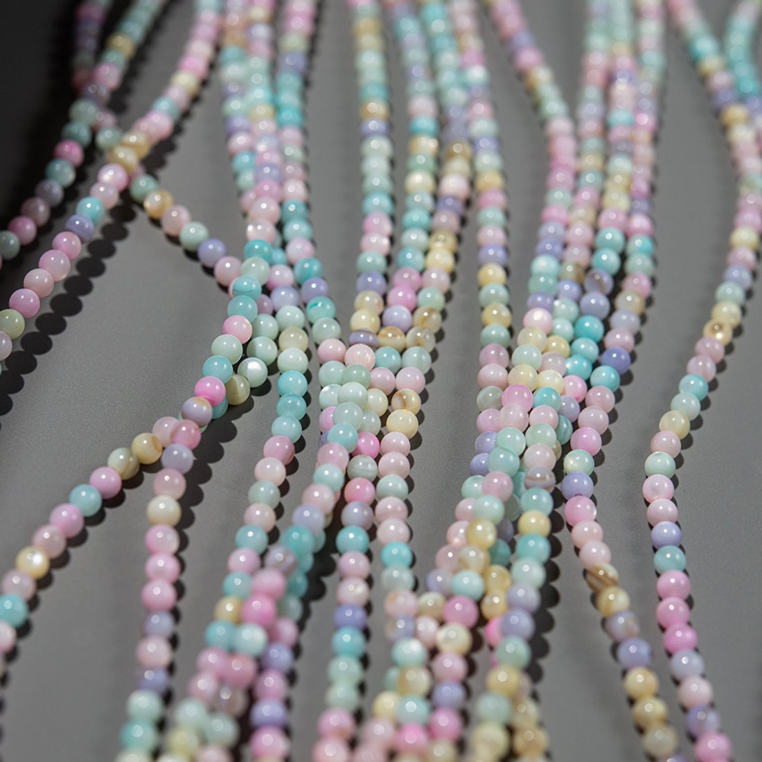 Перламутр морских ракушек "Конфетки", бусины в форме шара, 3мм