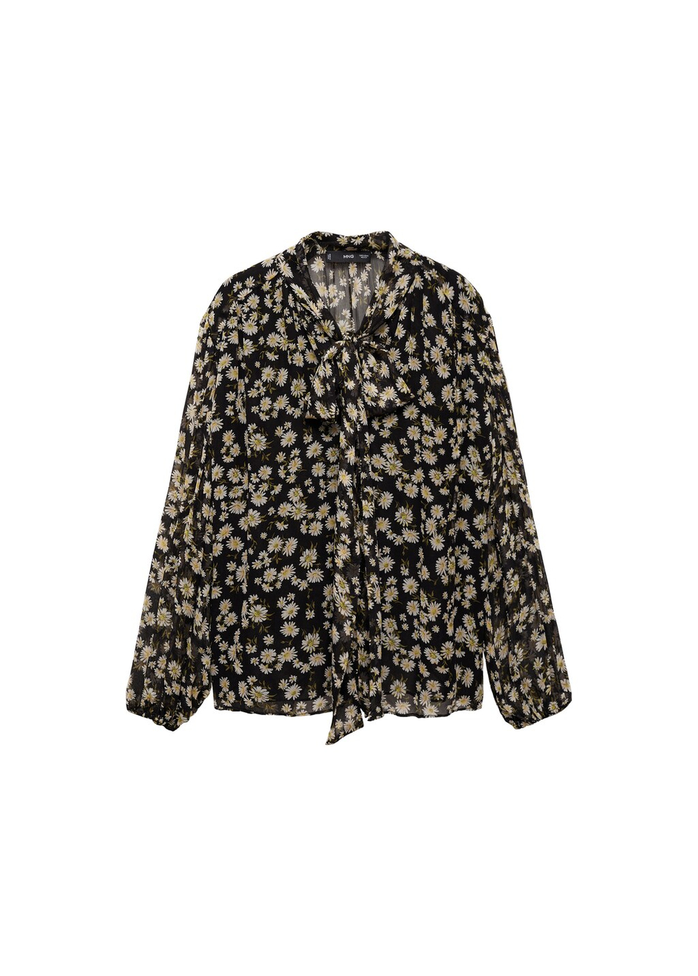 Блузка с цветочным принтом и завязками