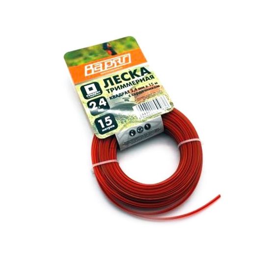 Леска ВАРЯГ 2,4 мм квадрат с сердечн оранж 15м