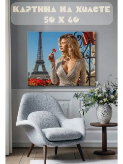 Картина на стену 40 X 50 Девушка в Париже