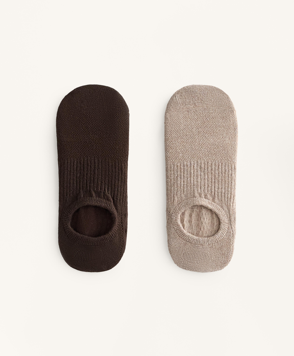 OYSHO Две пары носков из смесового хлопка для йоги и пилатеса, шоколадный