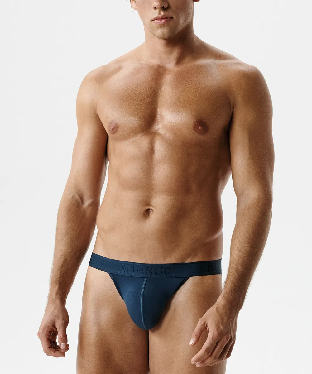 Мужские трусы слипы танга Atlantic, 1 шт. в уп., микромодал, сине-зеленые, MP-1591
