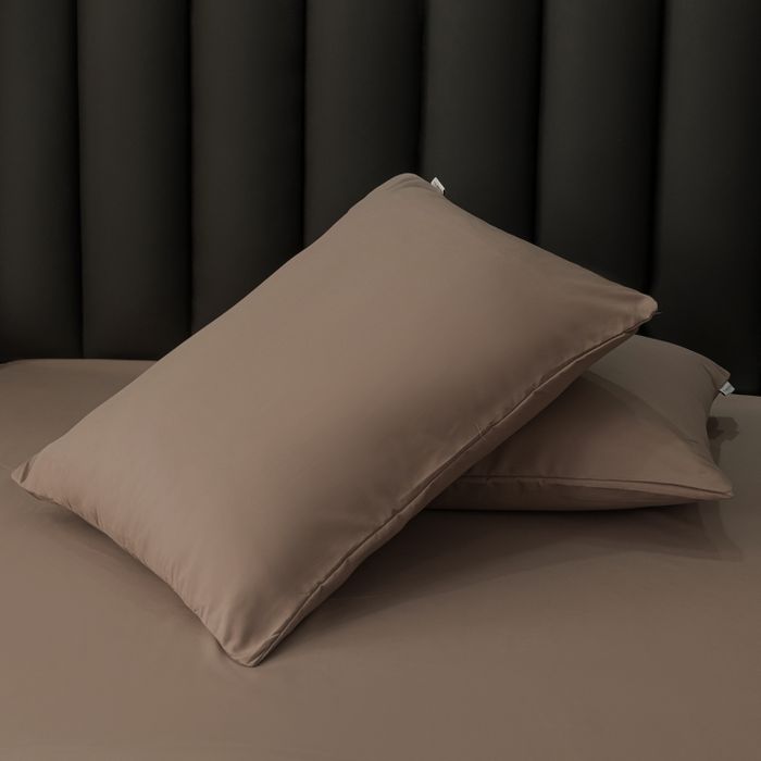 Комплект постельного белья Однотонный Сатин на резинке «Терракотовый сон»