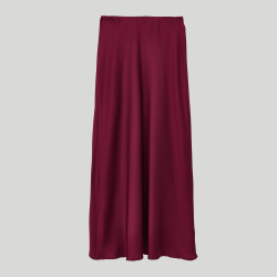 Silk Long Skirt Burgundy