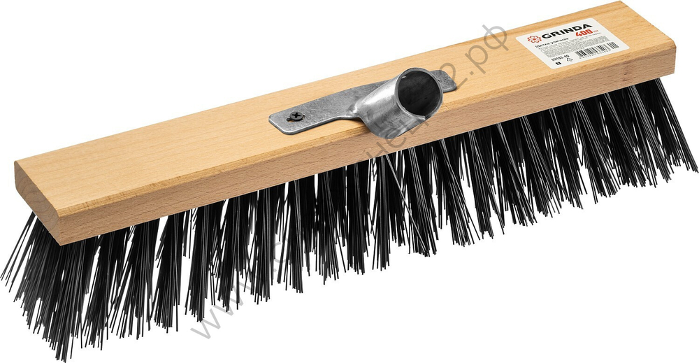 GRINDA EURO 40 см, с металлическим держателем для черенка d25мм, уличная щетка (39193-40)