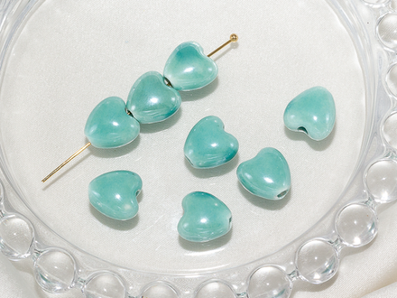 Бусина "Сердце" 10мм, керамика