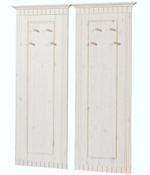 Вешалка настенная, 47х125, Неаполь, для одежды, в прихожую, из массива дерева, белый, 2 шт., Dipriz