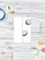 Сет из 2х муслиновых пелёнок Mjölk Кокосы/White