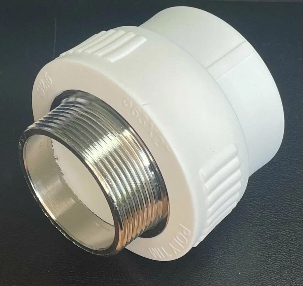 Муфта комбинированная Белая 63x2 PP-RTP в/р