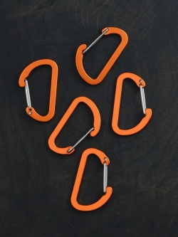 В АССОРТИМЕНТЕ 5 карабинов вспомогательных до 8 кг алюминий 40х25 мм