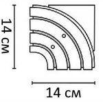 Поворотный соединитель внешний прямоугольный трехрядный 14х14