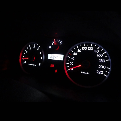 Светодиодные платы для пересвета панели Getz (Рестайл) - белые шкалы, красные стрелки, белый дисплей)