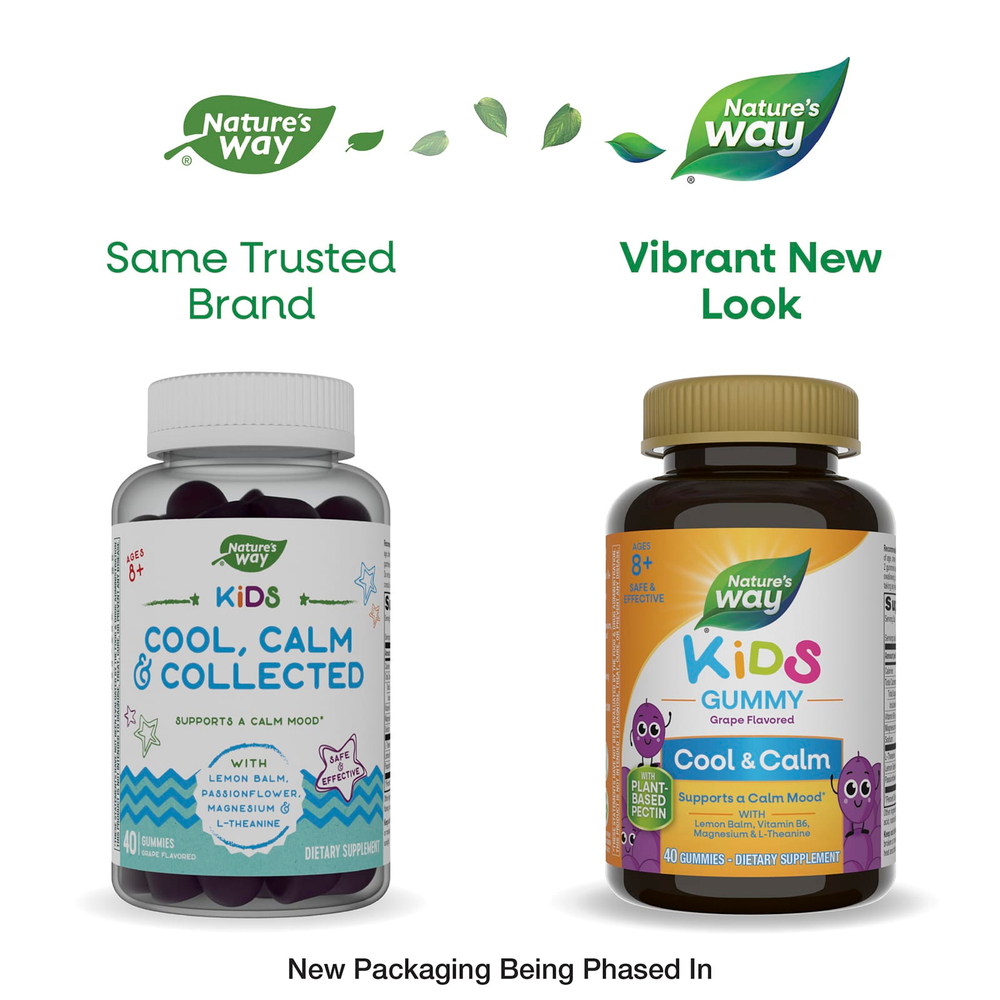 Nature's Way, Cool & Calm, жевательная таблетка для детей, от 8 лет, со вкусом винограда, 40 жевательных таблеток