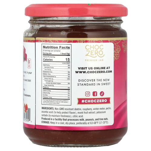 ChocZero, малиновый джем, 340 г (12 унций)
