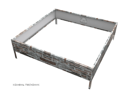 Клумба квадратная оцинкованная 1 ярус Камень песчаник