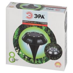 Светильник уличный ЭРА ERAST024-01 на солнечной батарее подсветка Таблетка, сталь, пластик d 11 см