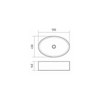 Раковина накладная LARGE OVAL, 55x45, овальная, белая, ST-LARGEOVAL550450140-MOS