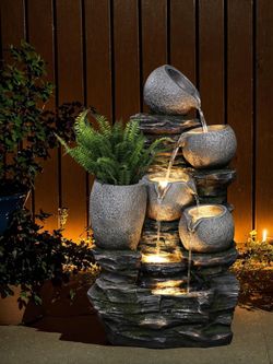 Waterfall Фонтан декоративный с подсветкой Горшки