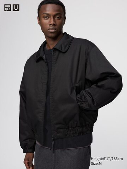 UNIQLO Укороченная куртка PUFFERTECH, черный
