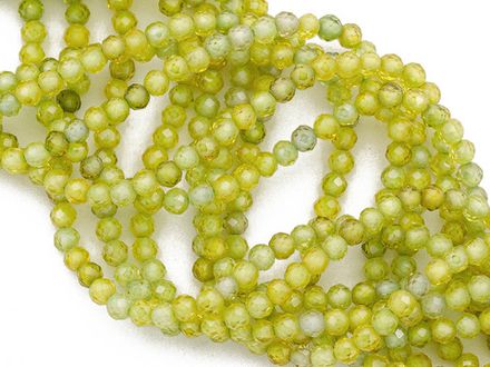 Фианиты салатовые 2мм, огранка (нить бусин)