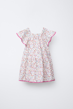 ZARA ПЛАТЬЕ С ЦВЕТОЧНЫМ ПРИНТОМ, ЭКРЮ