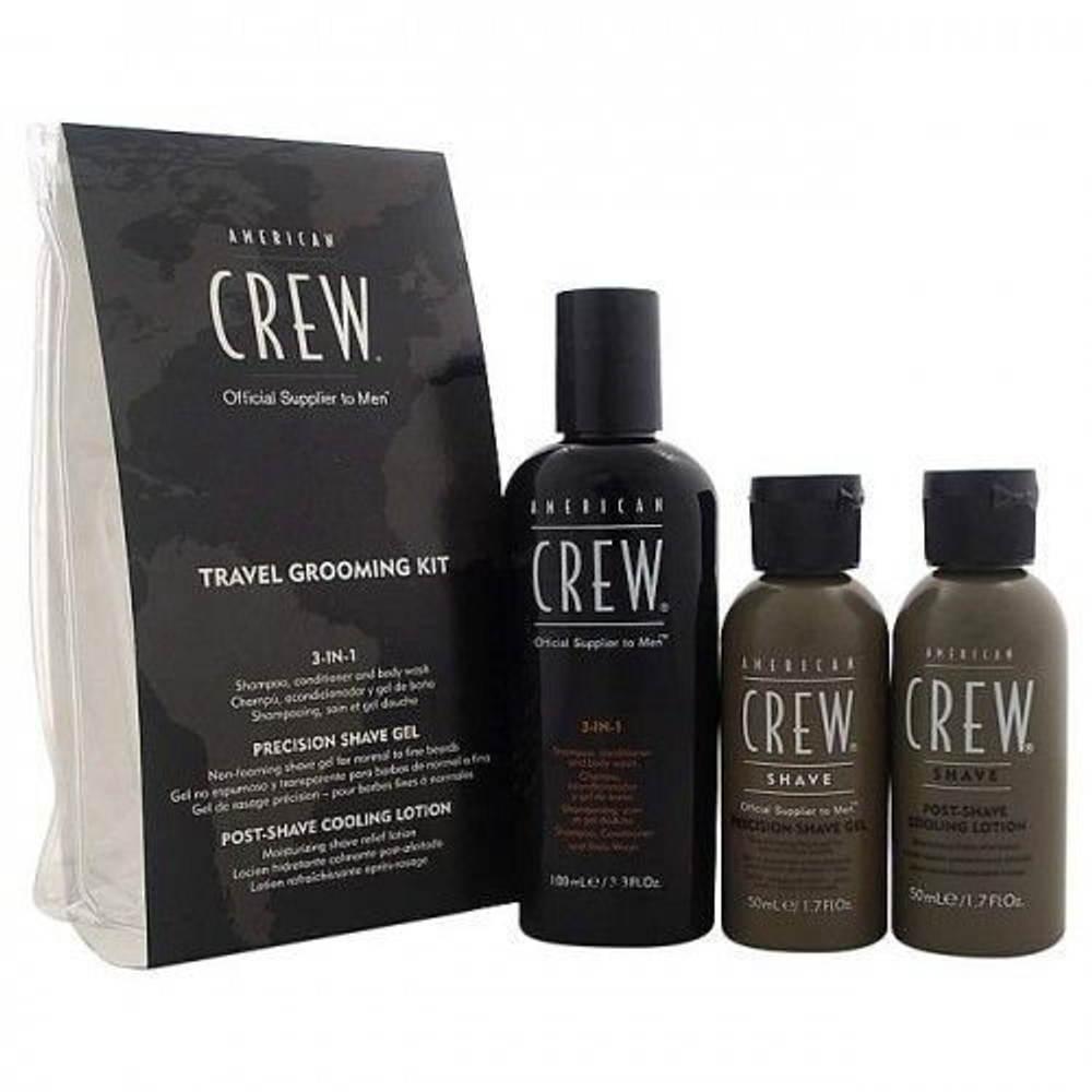 American CREW Дорожный набор для бритья 3-в-1 Travel Grooming Kit