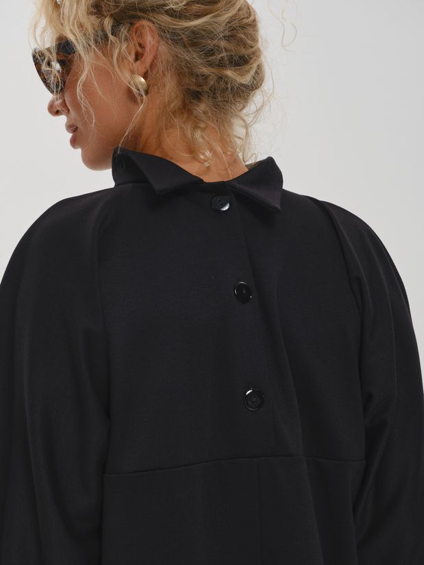 Платье МЫШЬ с воротником стойка, черный