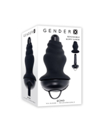 Черный вибростимулятор со съёмной насадкой Echo - 15,3 см.