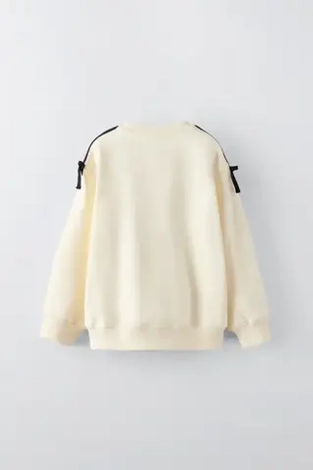 ZARA ХУДИ С РЕЛЬЕФНОЙ НАДПИСЬЮ, ЭКРЮ