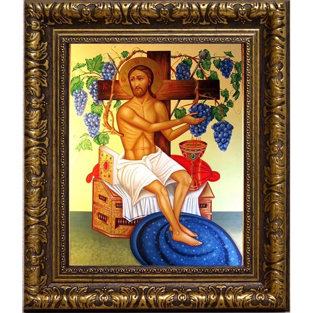 Христос Виноградная Лоза. Икона Иисуса Христа на холсте