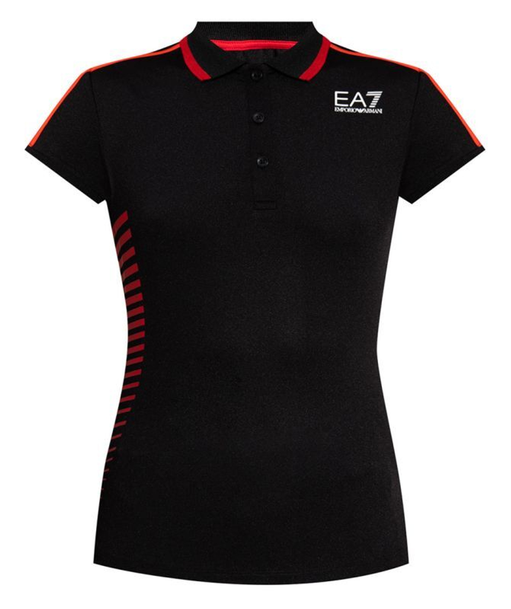 Женское поло EA7 Woman Jersey Polo Shirt - black
