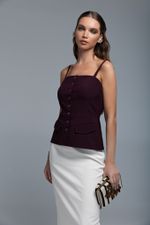 Топ приталенного силуэта (винного цвета)