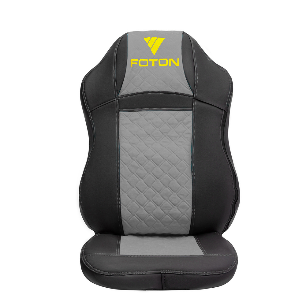 Чехлы FOTON Auman (экокожа, черный, серая вставка)