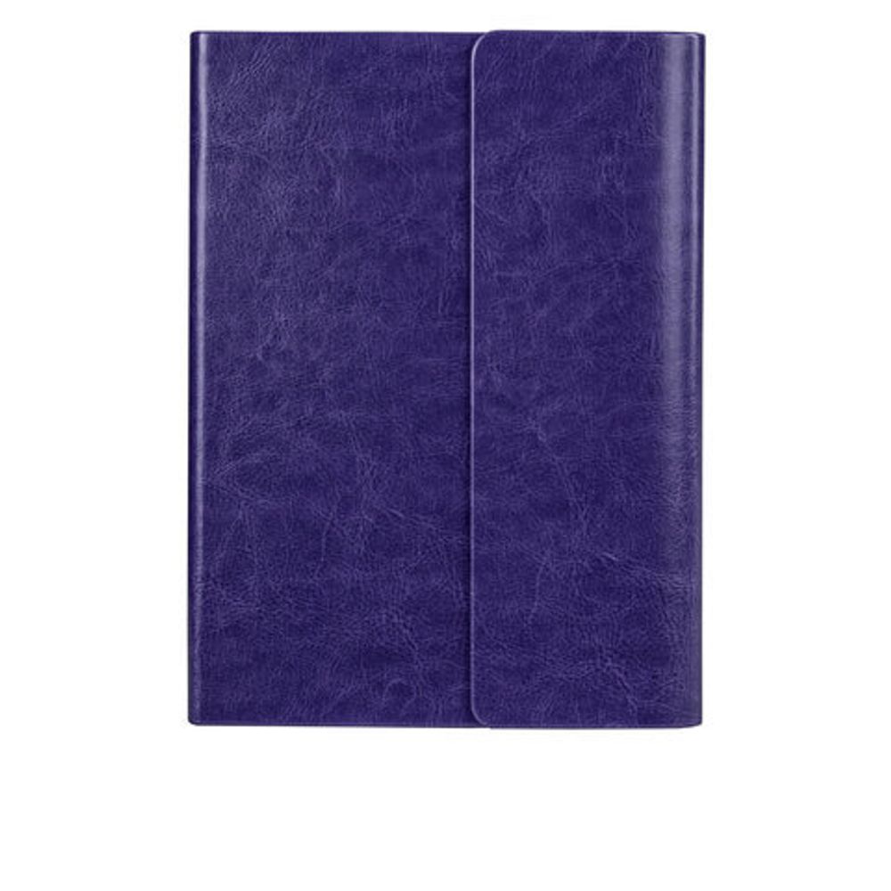 Ежедневник с магнитным клапаном недатированный, под кожу, А5, фиолетовый, BRAUBERG "Magnetic X", 113282