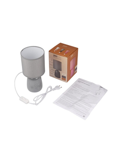 Светильник настольный JH2-02-gy E14 IP20 130х130х255мм керамика; ткань; PVC-пластик сер. JazzWay 5062320