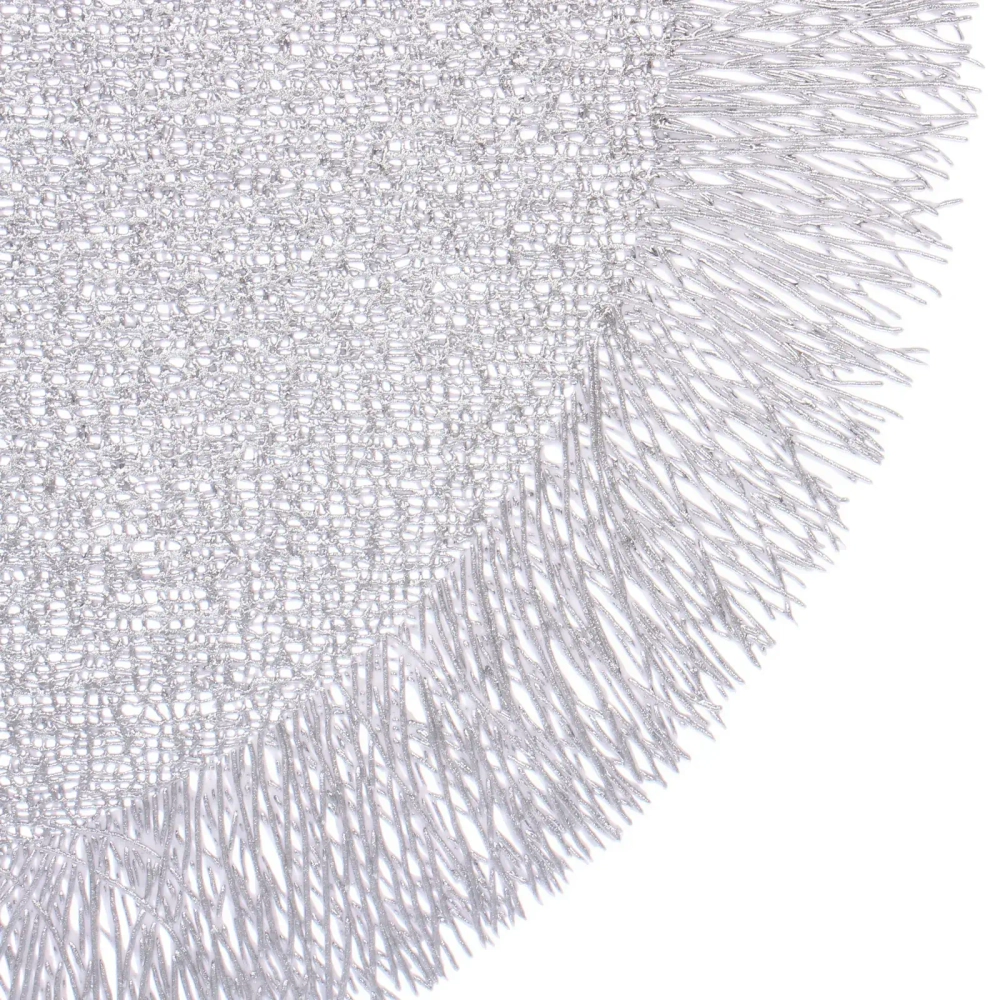 Салфетка на стол 38см «Гранада» плетеная, цвет серебро