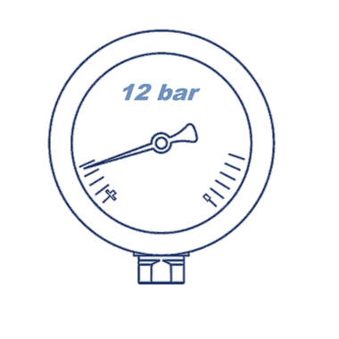 Манометр глицериновый D63 G1/4 - 12 Bar - радиальное подключение VERSO
