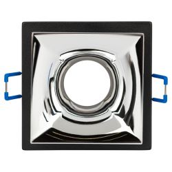 Встраиваемый светильник декоративный ЭРА KL102 BK/CH MR16 GU5.3 черный хром | Декоративные встраиваемые светильники