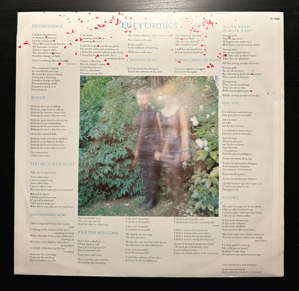 Eurythmics - In The Garden (Германия 1983г.)