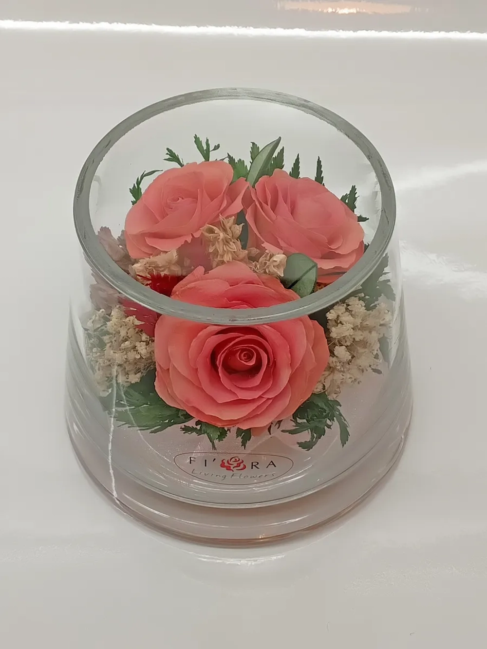 натуральные розы в стекле, вакуум