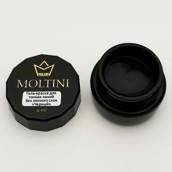Гель-краска для тонких линий Moltini, черный 6 ml
