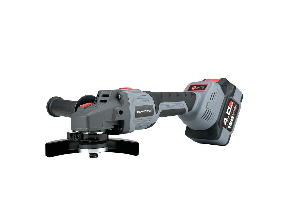 Аккумуляторная бесщеточная УШМ PROFIPOWER MKDGA-18V (18В,Li-ion-2шт, 4Ач, 125 мм, 0-9000 об/мин, З/У, в кейсе)