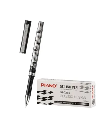 Ручка гелевая 12 шт Piаno Simple черная