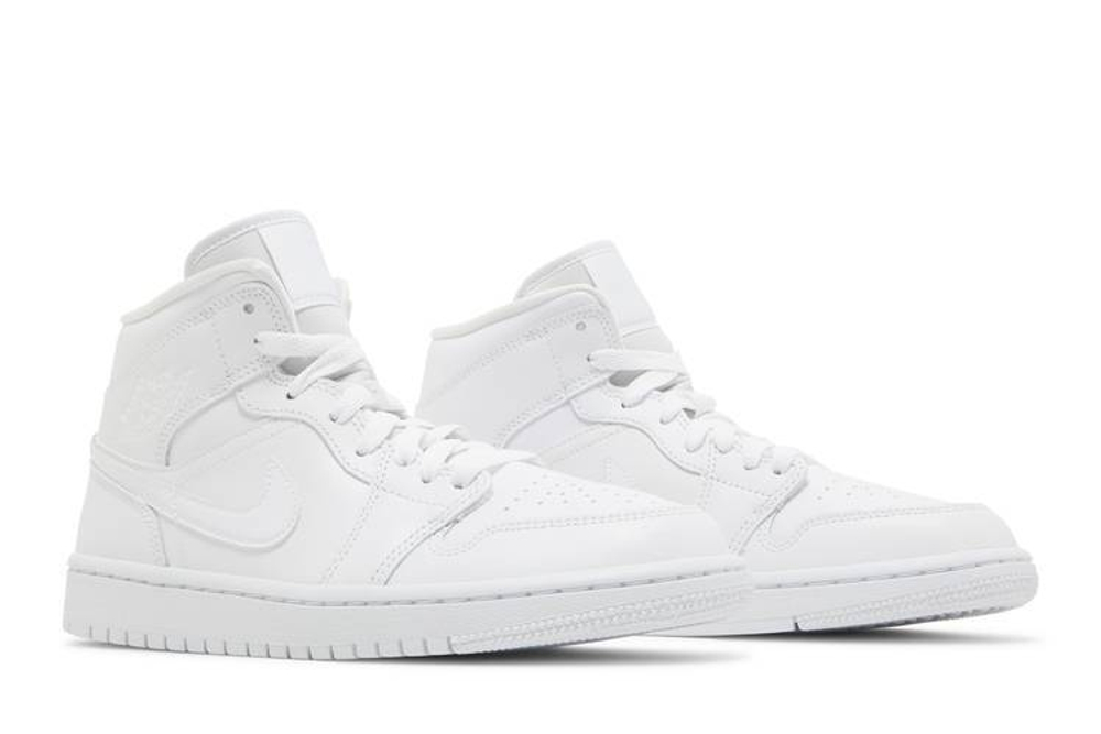 Кроссовки Jordan Air Jordan 1 Mid Triple White (Женская размерная сетка)