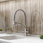 Смеситель для кухни Sancos Eri с гибким изливом, цвет брашированный никель/серый, арт. SC4001BN