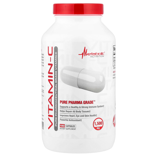 Metabolic Nutrition, Витамин C, 180 капсул (750 мг на капсулу)