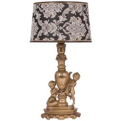 Настольная лампа Путти Бронза с абажуром Тюссо Vatican (Ватикан) Черный