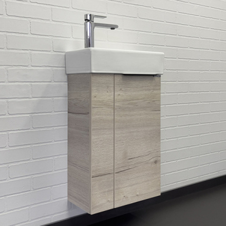 Comforty. Тумба-умывальник "Асти-40" дуб дымчатыйс раковиной Comforty 9140